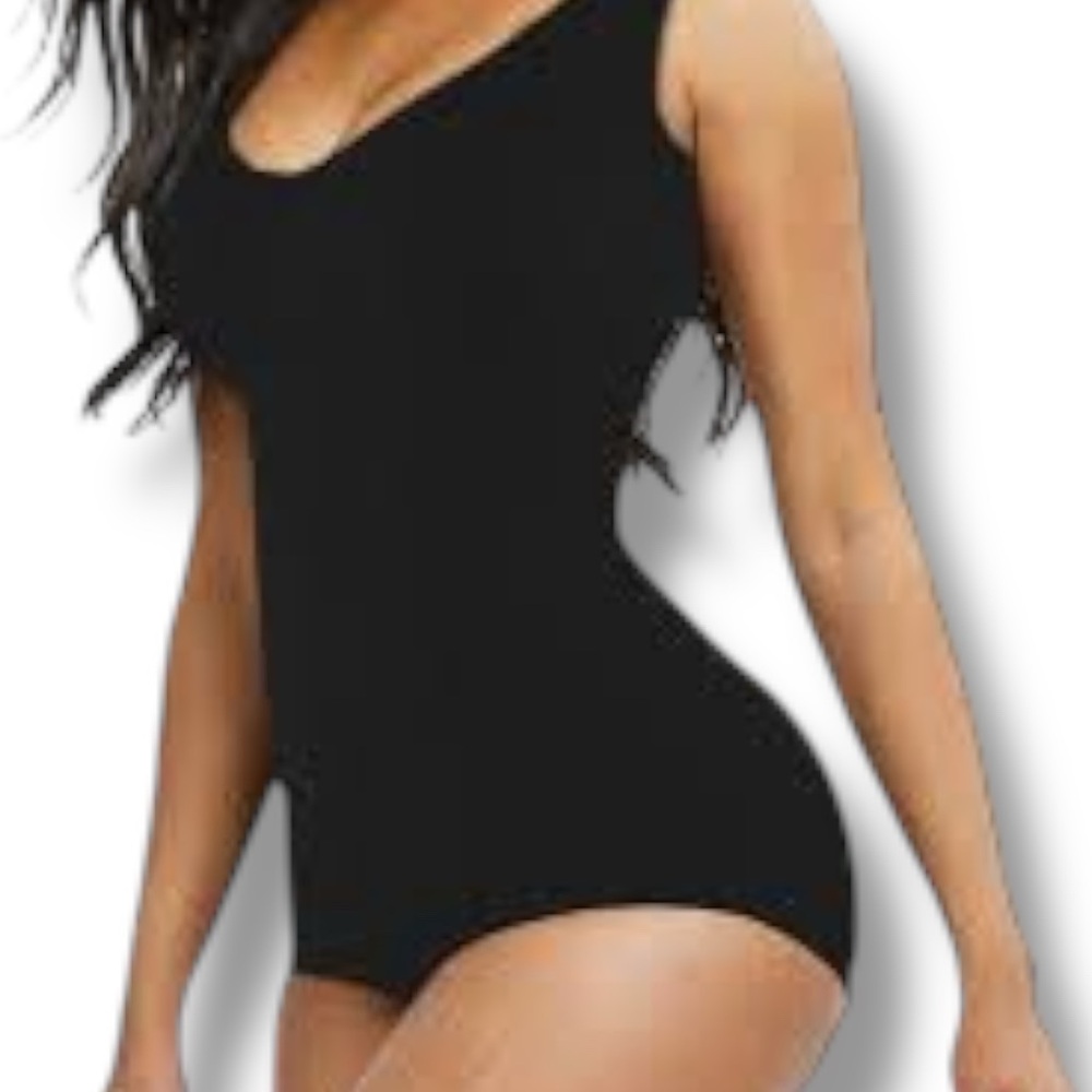 NWOT Black Mesh V-Neck Tummy Control Body Shaper Bodysuit - Plus Size 2XL - Picture 16 of 16